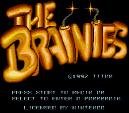 The Brainies Title Screen